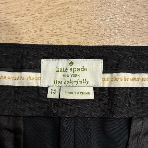 Kate Spade New York Black Ankle Cropped Bow Pant Cotton Size 14 - Picture 6 of 8